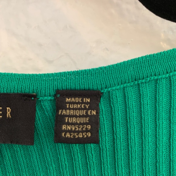 Ted Baker Ribbed Knit Pullover Top Size Small 4-6 Kelly Green Classic - Picture 3 of 11
